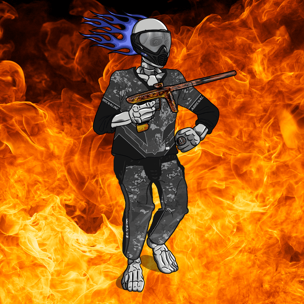 Adrenaline Skully NFT - Fire in Hyperball with Goggles and Ring - Adrenaline