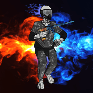 Adrenaline Skully NFT - Firestorm in Hyperball with Goggles and Ring - Adrenaline