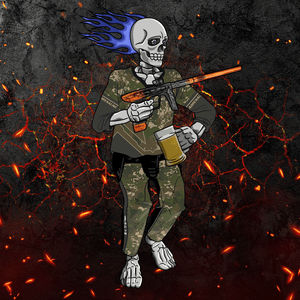 Adrenaline Skully NFT - Hellfire in Woods with Mug - Adrenaline